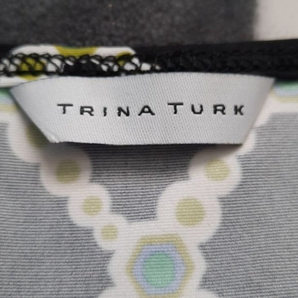 Trina Turk Kon Tiki Tunic Cover Up Black Geo Diamond Dress - Picture 3 of 4